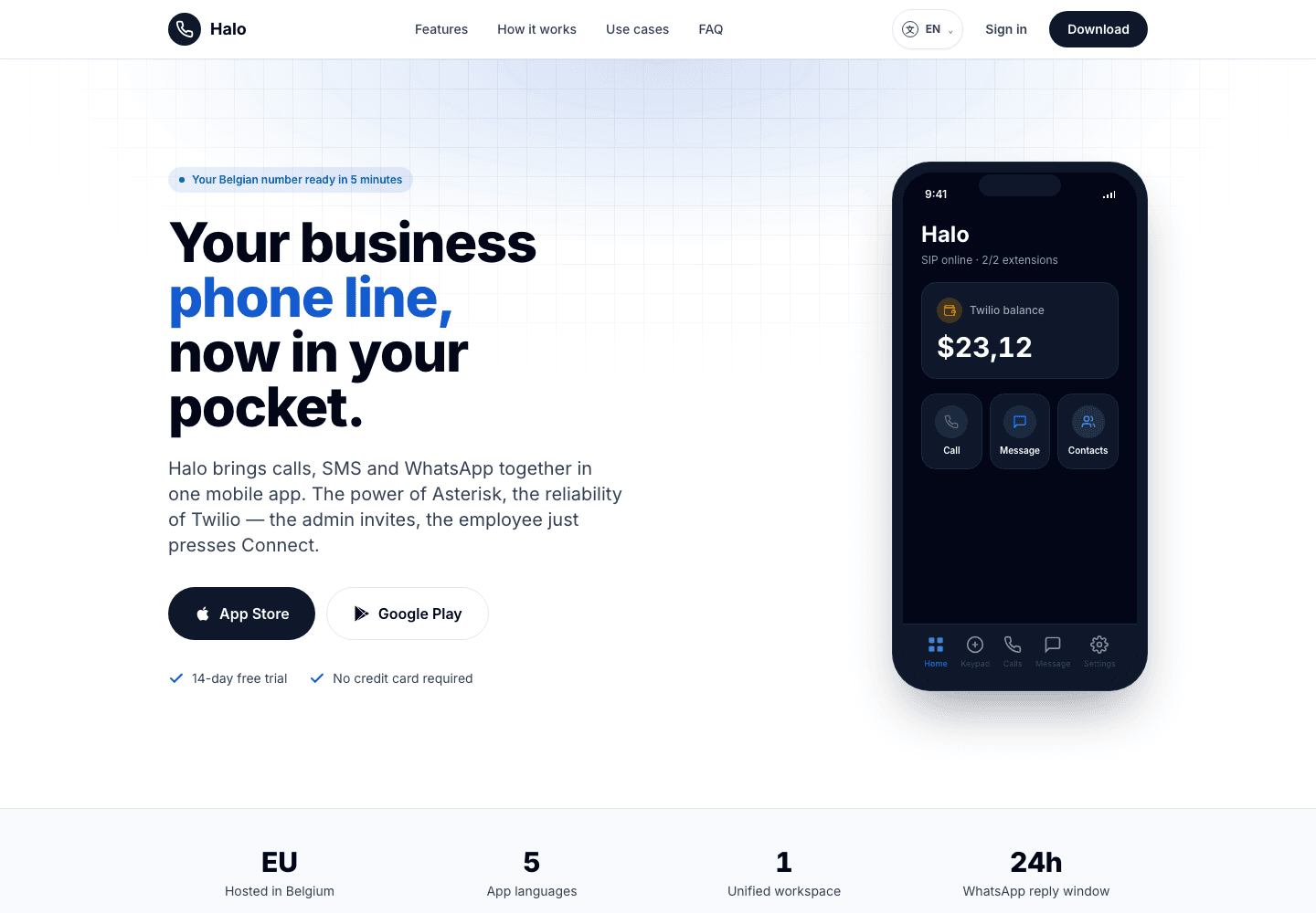 HaloApp.be project preview